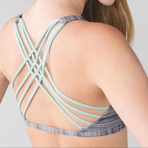 White Silver Fox Lululemon Free to Be Wild Bra